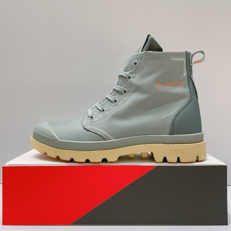 PALLADIUM PAMPA BOOTS 男女款 灰綠色 永續循環 橘標 防水 輕量 雨靴 休閒靴 76656-084