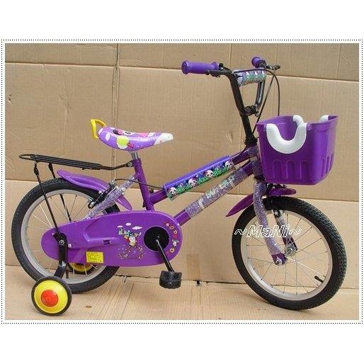 ♡曼尼♡兒童 腳踏車 16吋 ~小熊~ 打氣輪 兒童自行車 童車 全配/大籃子/鋁框/ 台灣製 紫