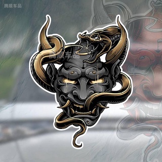 現貨 反光車貼風神雷神汽車紋身tattoo般若日式鬼怪圖騰防水貼紙 蝦皮購物