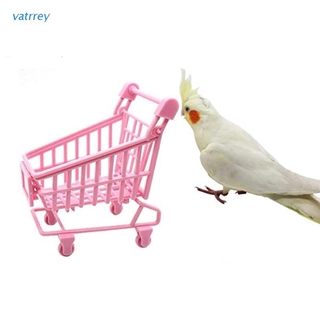 VA粉色鸚鵡手推車啃咬射鳥玩具桌面裝飾架攀爬