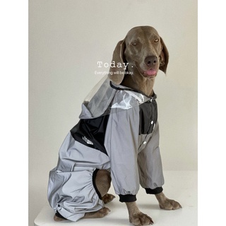 寵物反光防水大型犬狗狗連身雨衣