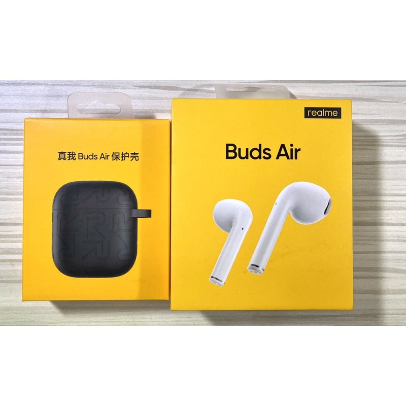 realme buds air 無線藍色耳機 黃色 +原廠保護殼