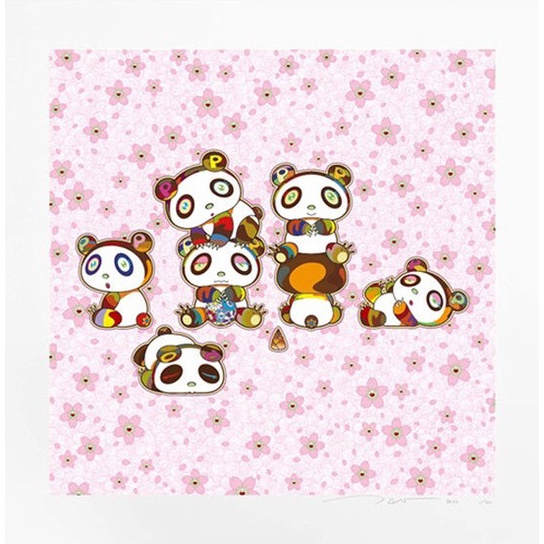 Takashi Murakami 村上隆 版畫 (Baby Pandas Cuddling! Yay!)