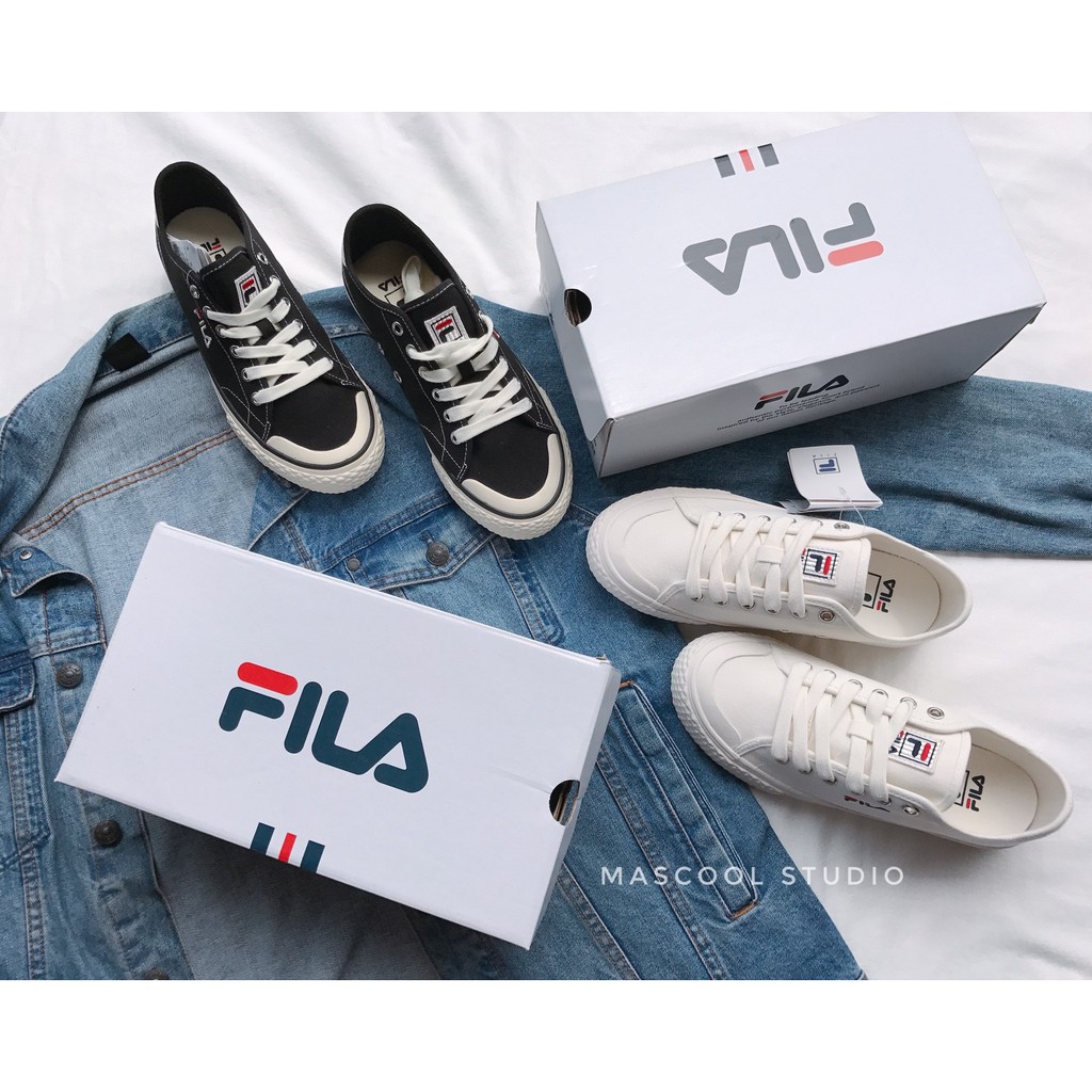 【MasCool】 Fila classic kicks B 帆布鞋 黑 白 小白鞋 小黑鞋