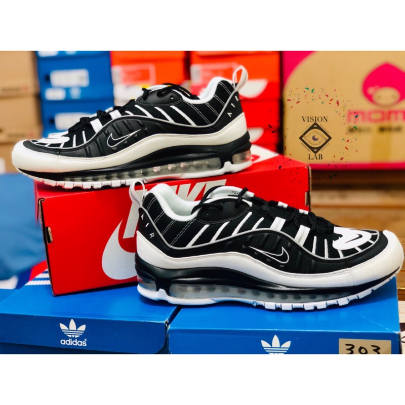 【VISION】最後現貨免運$3580 NIKE AIR MAX 98 熊貓 黑白配色 氣墊 男鞋 640744-010