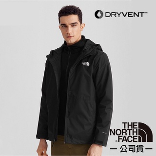 【美國 The North Face】男款 亞洲版型 ARROWOOD 兩件式防水排濕登山連帽外套/7WAH-JK3 黑