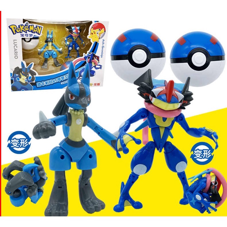 [TC玩具] 神奇寶貝 寶可夢  Pokémon 變形系列 路卡利歐 甲賀忍蛙 小智 變形玩具 寶貝球 原價399 特價