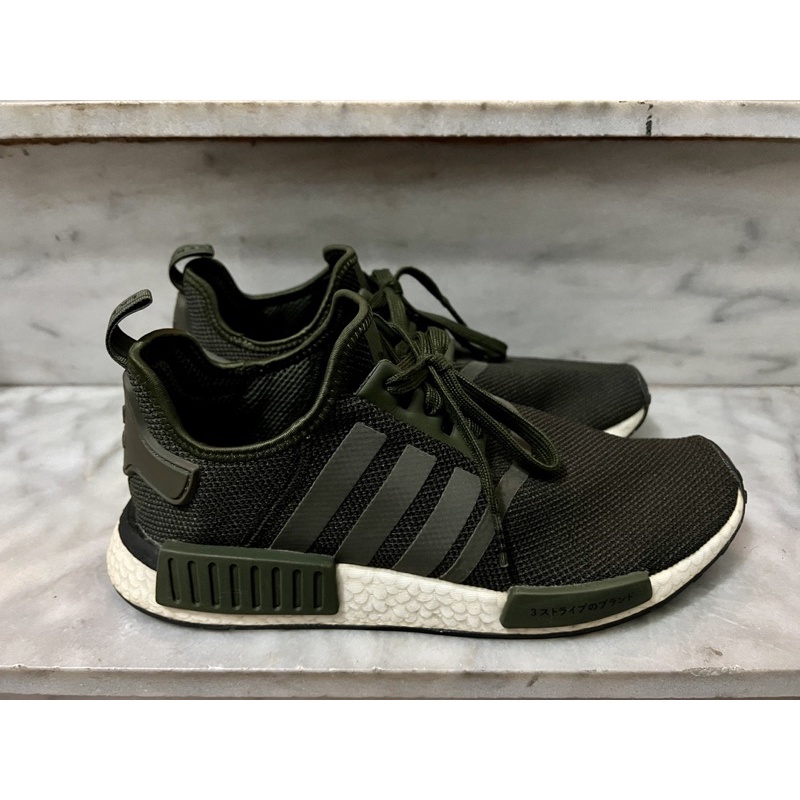 二手男鞋 愛迪達NMD R1軍綠色 BD7754 日文字 日本帶回 正品 附盒子