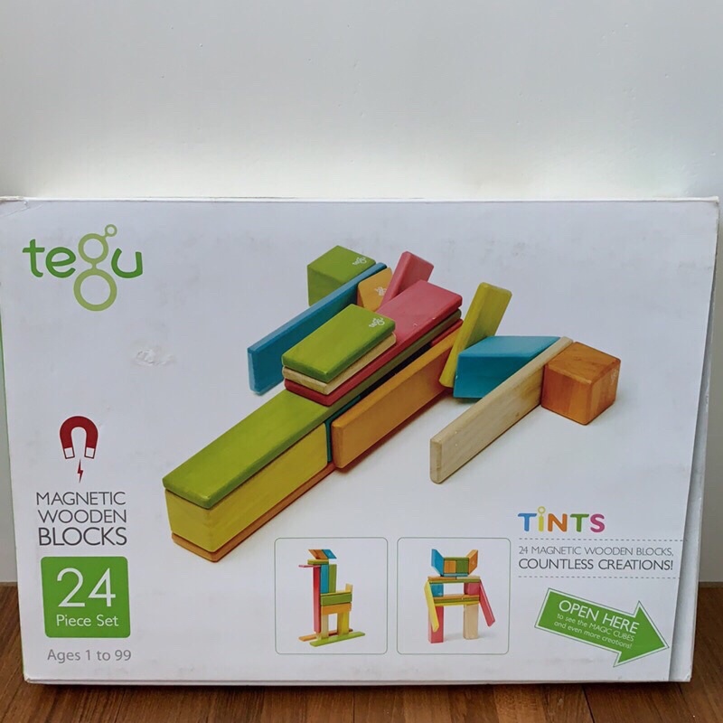 tegu 磁力積木 磁鐵積木 Tints 24件 磁性積木 建構玩具 Magnetic Wooden Block