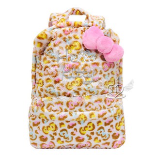 *日本正版授權*HELLO KITTY絨毛豹紋後背包包 126707【77小物】