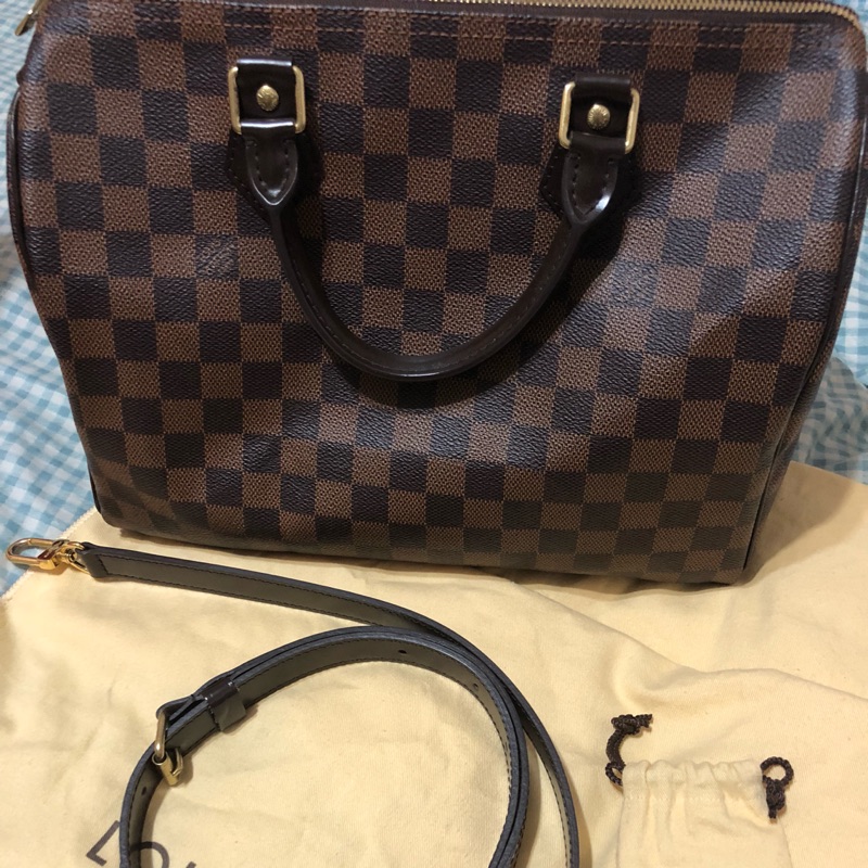 LV包 斜背包 Louis Vuitton Speedy 30 背帶款 LV專櫃購買 有購證，