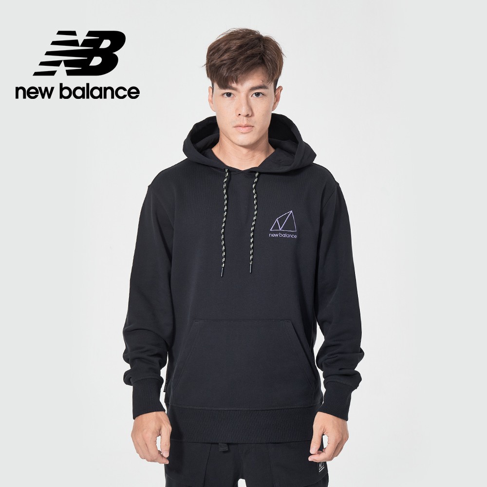 【New Balance】 NB 連帽長袖上衣_男款_黑色_AMT11581BK