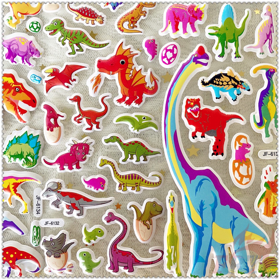 5張 ✿ Q版侏羅紀恐龍 卡通恐龍 Q-1 泡泡貼 ✿ 3D立體貼紙 兒童獎勵貼畫 益智早教兒童貼紙