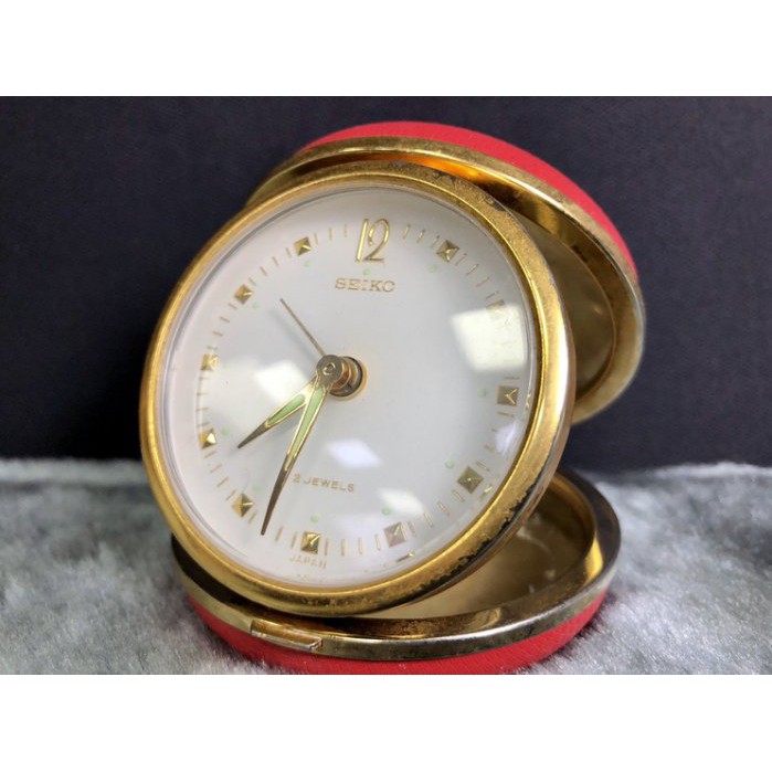 日本帶回中古美品seiko 置時計枕時計2jewels 日本製d1210 03 蝦皮購物