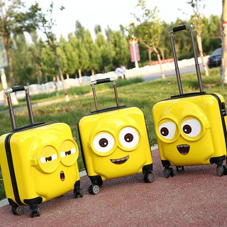 【出行必備】儿童拉杆箱小黄人卡通行李箱小熊小黄鸭密码箱18寸20寸登机旅行箱