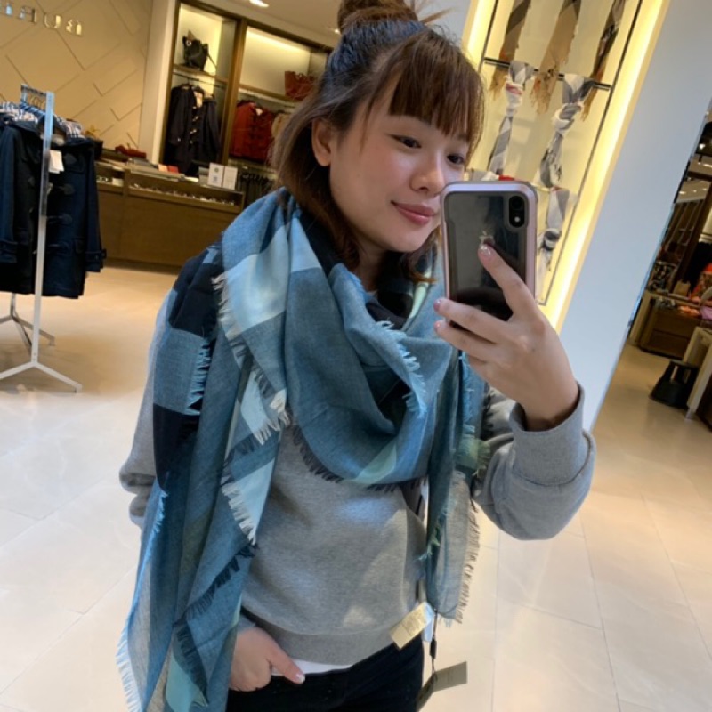 Burberry莫代爾格紋大方巾圍巾 歐洲代購 蝦皮購物