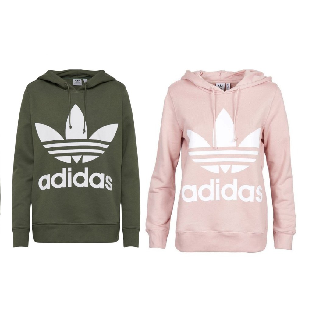 【IMP】Adidas Originals Trefoil Hoodie Women 愛迪達 三葉草 帽T 粉 綠