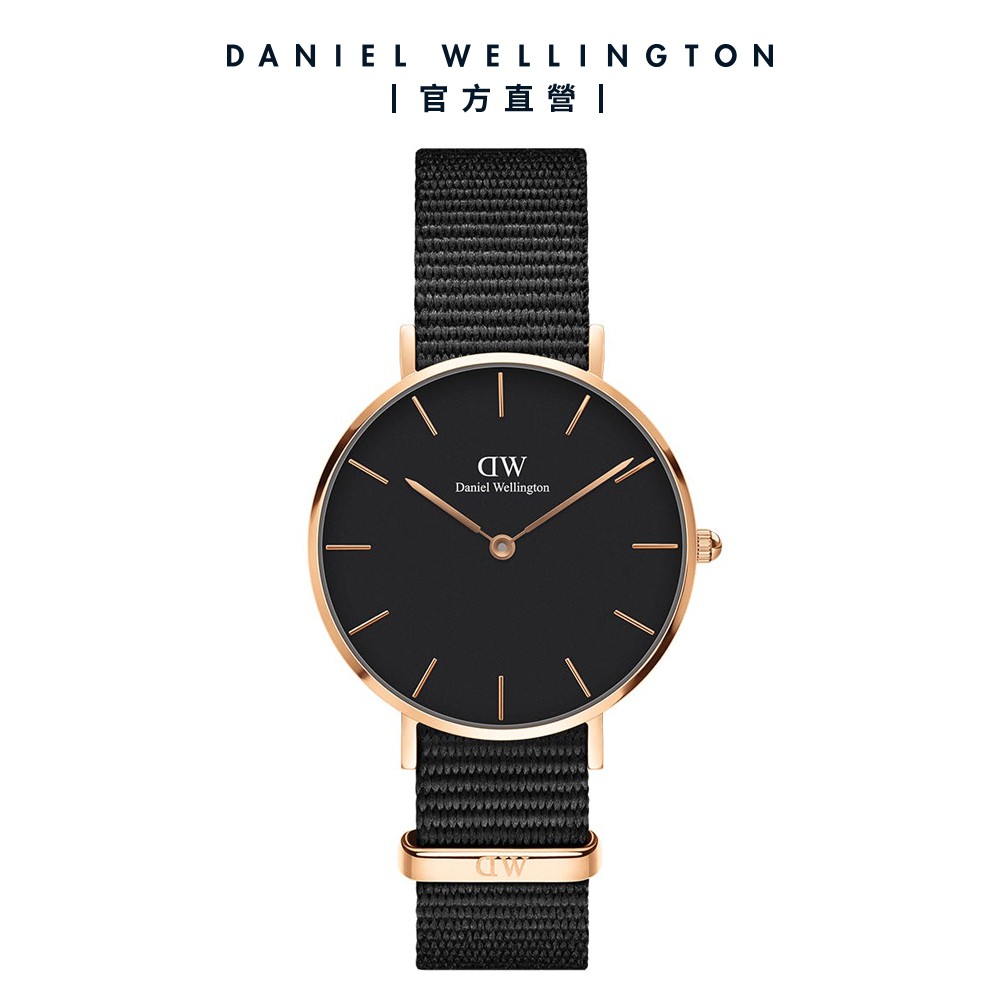 【Daniel Wellington】DW 手錶  Petite Cornwall 28mm/32mm寂靜黑織紋錶
