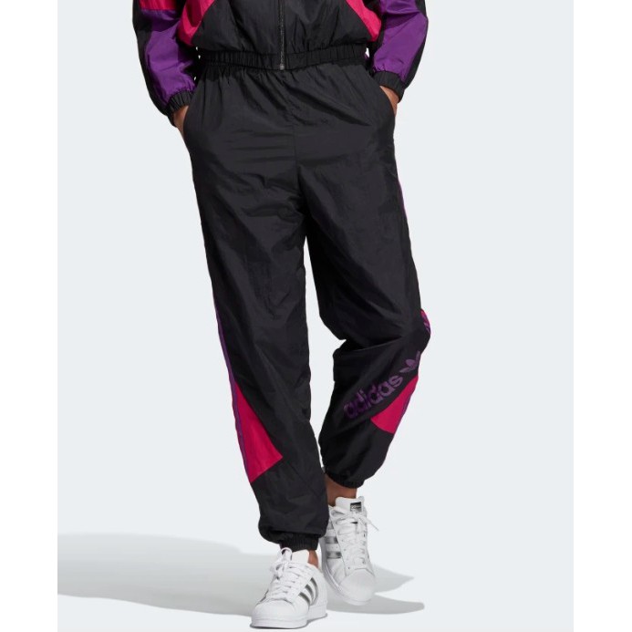豬豬老闆】ADIDAS ORIGINALS TRACK 黑紫桃復古拼接風褲縮口褲女款EC2176 | 蝦皮購物