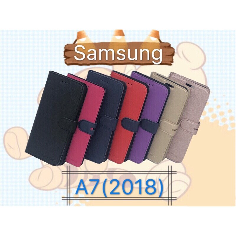 City Boss Samsung Galaxy A7(2018) 側掀皮套 斜立支架保護殼 手機保護套 有磁扣 保護殼