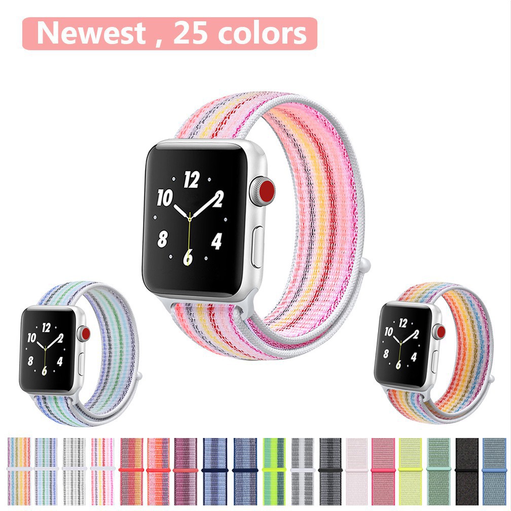 Apple Watch6/5/4尼龍錶帶apple watch se尼龍錶帶運動錶帶iwatch series6魔術貼錶