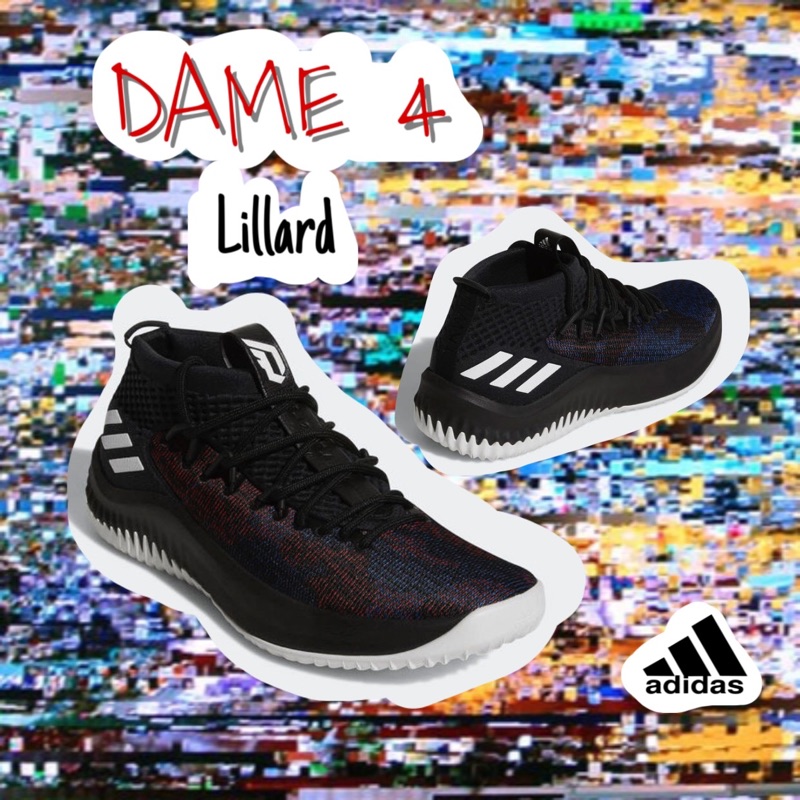 ADIDAS DAME 4 Lillard 愛迪達 里拉德 四代 襪套式 籃球鞋 Static 藍紅變色 CQ0477