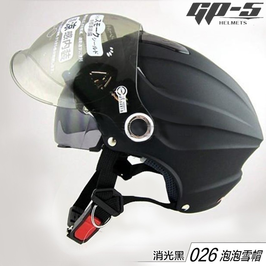 GP-5 泡泡鏡 雪帽 GP5 026 素色 消光黑 內藏墨鏡 雙鏡片 半罩 安全帽 內襯全可拆洗｜23番