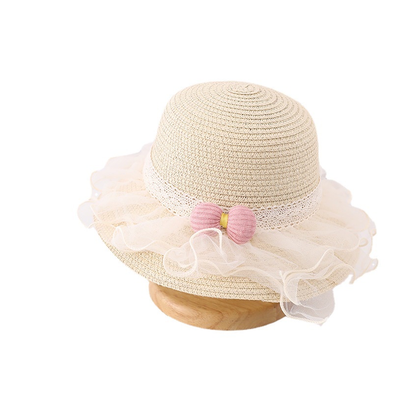 女寶寶遮陽帽夏薄款涼帽防曬太陽帽子夏可愛女童沙灘公主兒童草帽防曬