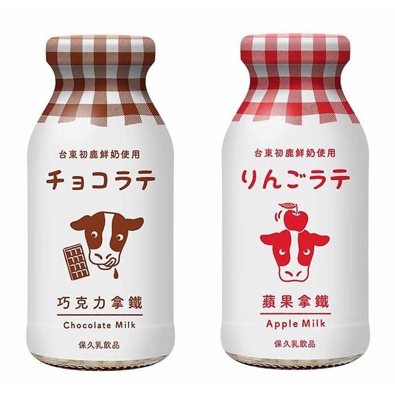 台東初鹿巧克力/蘋果拿鐵 保久乳 玻璃瓶裝 200ml