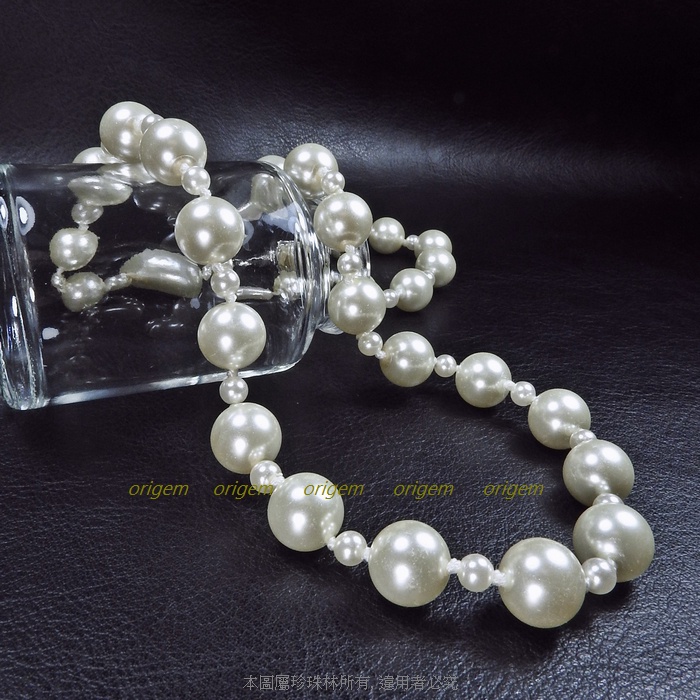珍珠林~出清品特價中~10MM+4MM日本最高級水晶珍珠項鍊#557