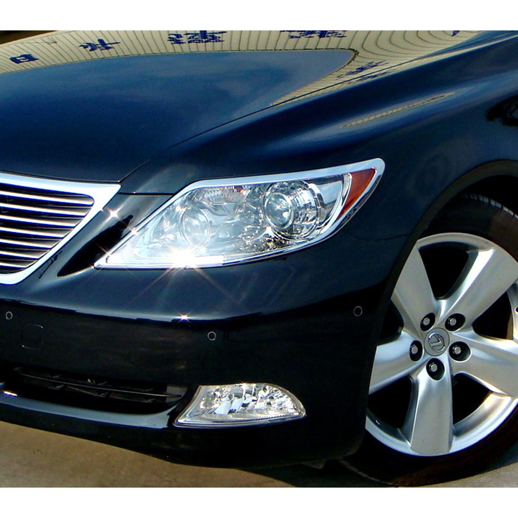 圓夢工廠 Lexus LS460 LS600h LS600hl 2006~2009 改裝鍍鉻銀 車燈框 前燈框 加噴水蓋