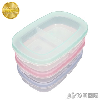 透明塑膠餐盒 台灣製 顏色隨機 長約26m 寬約5cm 單格寬約12cm 保鮮 環保 外帶盒【TW68】