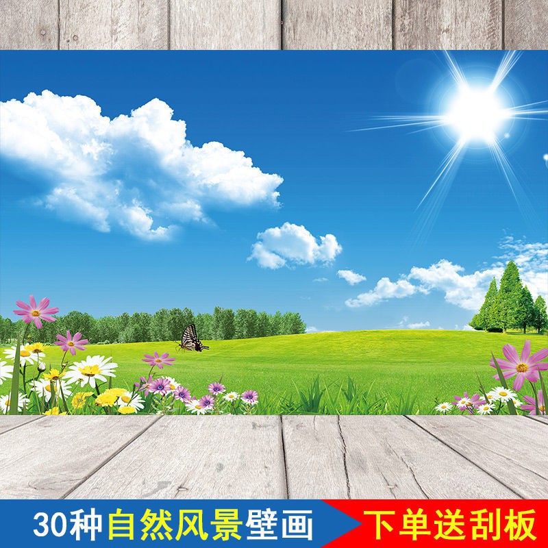 山水墻畫自粘客廳自然風景畫墻貼紙壁畫臥室背景墻紙裝飾壁紙貼畫 蝦皮購物