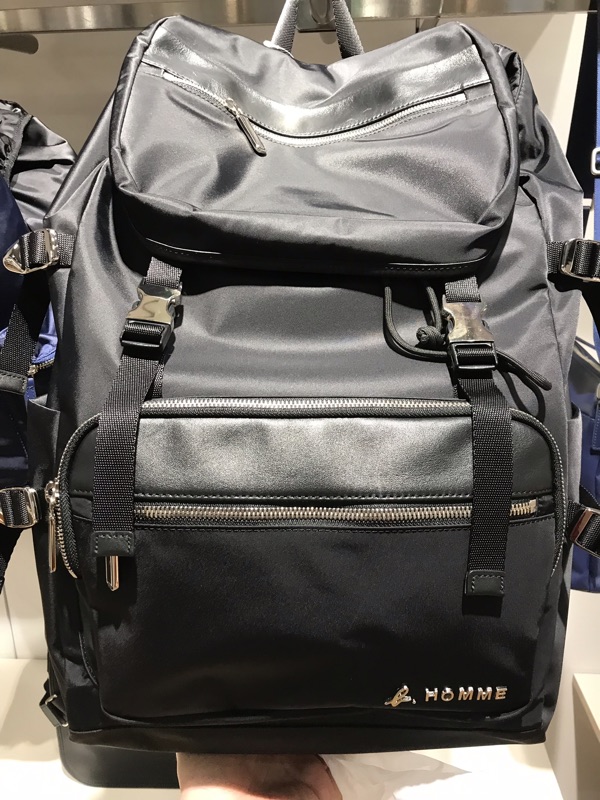 全新日本專櫃正品 agnes b. HOMME 黑色尼龍布質感運動後背包 附專櫃紙袋
