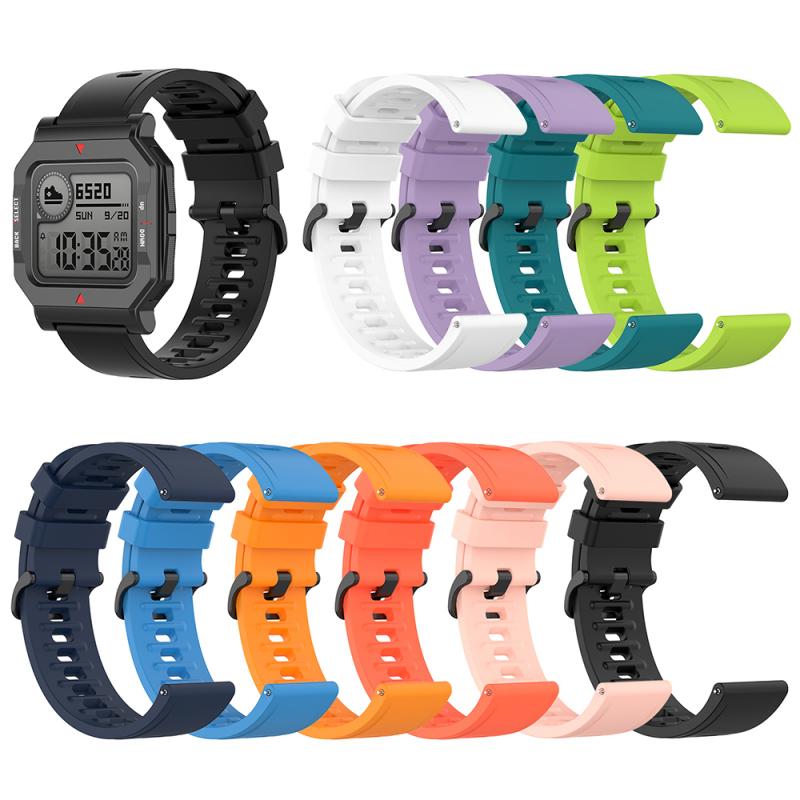 20MM快拆通用錶帶 適用於華米Amazfit Neo矽膠錶帶 NEO復古運動手錶替換錶帶 腕帶 透氣 防水 附贈工具