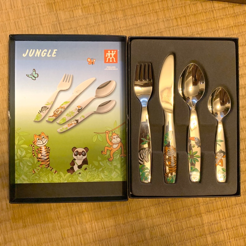 德國雙人牌 Zwilling 兒童餐具 刀叉 湯匙 組4入 18/10不銹鋼 動物園