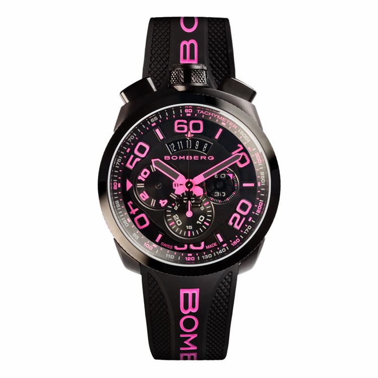 BOMBERG炸彈錶 時尚紫色霓虹計時碼錶 45mm