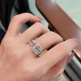 BlingBling 輕奢時尚滿鑽冰糖戒指女ins小巧簡約百搭網紅禮物食指環開口直播