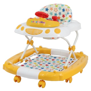 新品 BabyBabe 多功能汽車嬰幼兒學步車-復古黃 搖馬學步車 螃蟹車 搖椅 音樂搖馬