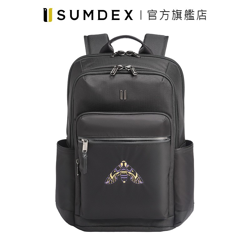 Sumdex｜都會輕量商務後背包(飛蛾版) HDN-265JB-MT 黑色 官方旗艦店