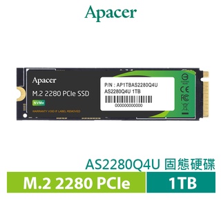 Apacer 宇瞻 AS2280Q4U M.2 PCIe 1TB Gen4x4 固態硬碟