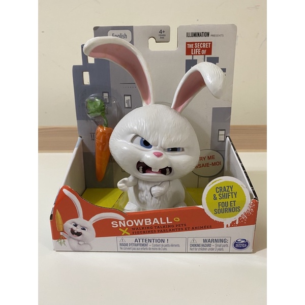 &lt;全新&gt;迪士尼寵物當家/HappyHour美國正品搞笑兔snowball雪球音效有聲可動玩偶-超級可愛