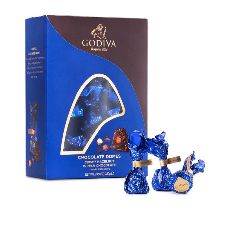 GODIVA脆糖榛果巧克力（28入）Chocolate Domes (28 pieces) 寶藍色紙盒裝現貨