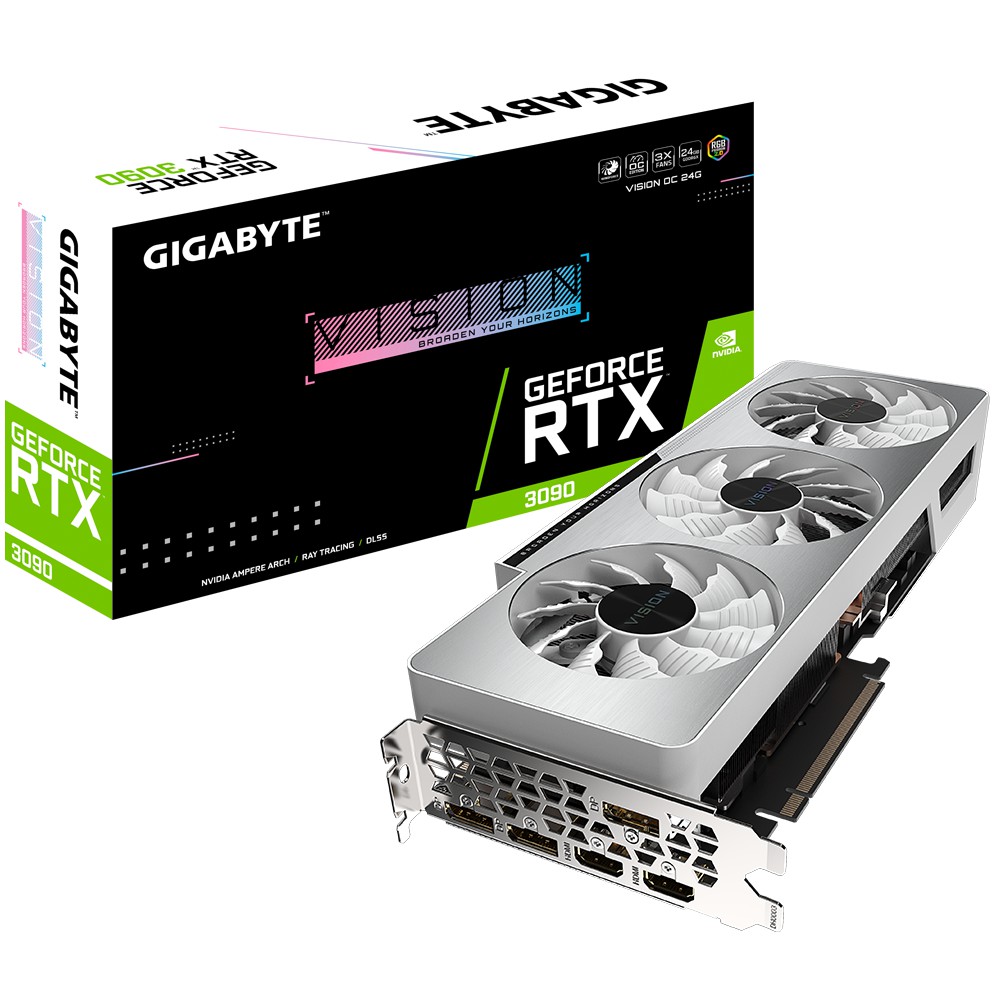 Gigabyte 技嘉 RTX3090 VISION OC 24G 1755MHz 32cm 三風扇 註冊五年保 顯示卡