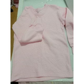 心福保暖三層棉厚的粉紅色兒童衛生衣