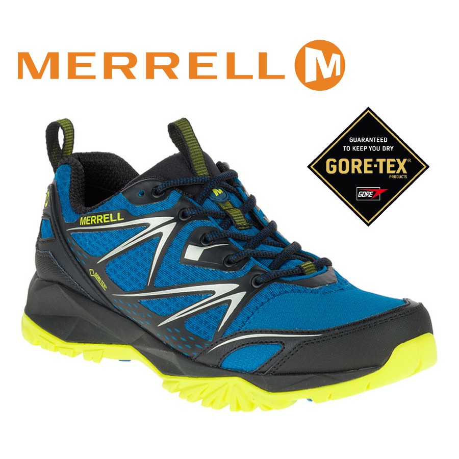 MERRELL 美國 男款 CAPRA BOLT MID GORE-TEX 登山鞋 〈亮藍/黃〉/ML3742/悠遊山水