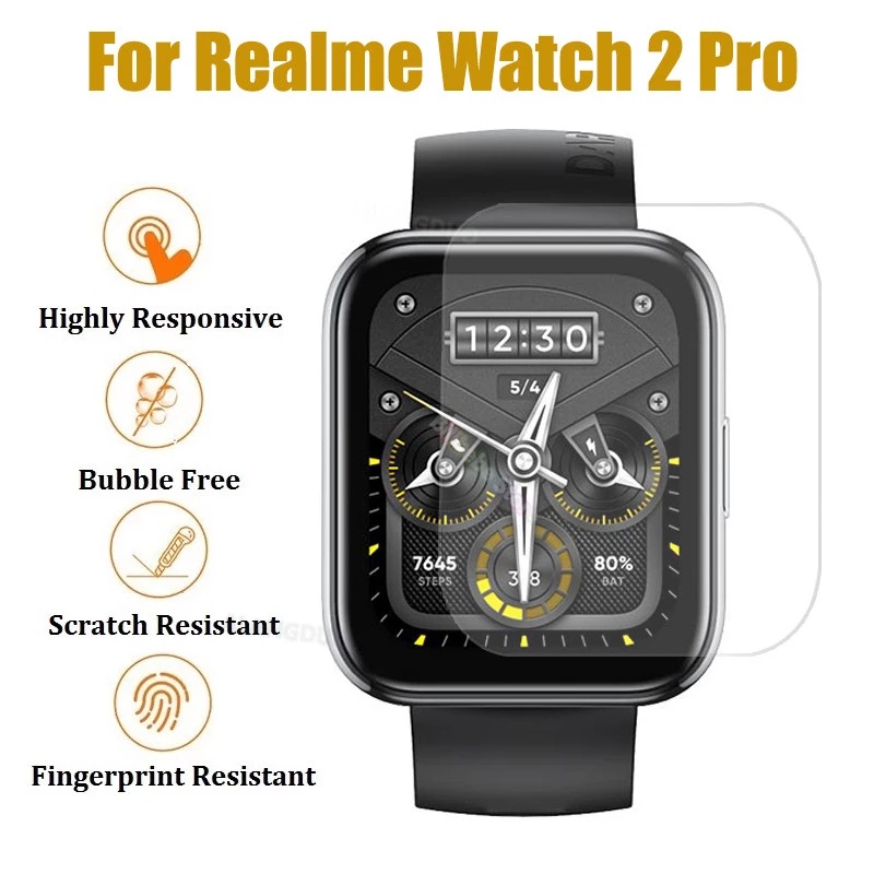 Realme Watch 2 Pro 手錶貼膜 TPU軟螢幕保護膜適用 Realme Watch 2 抗撞刮痕修復超高清