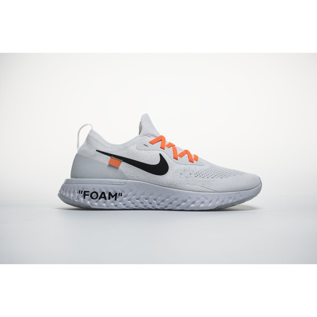 nike epic react flyknit off white