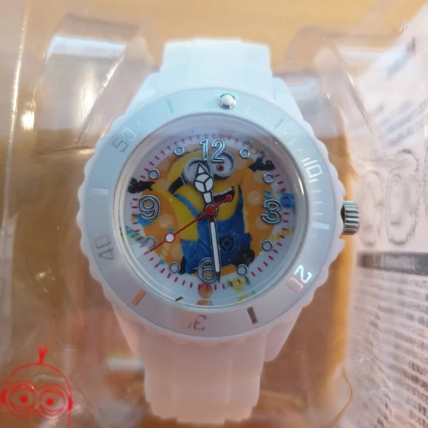 日本東京奧運期間限定 小小兵奧運造型手錶(白色積木存錢筒)