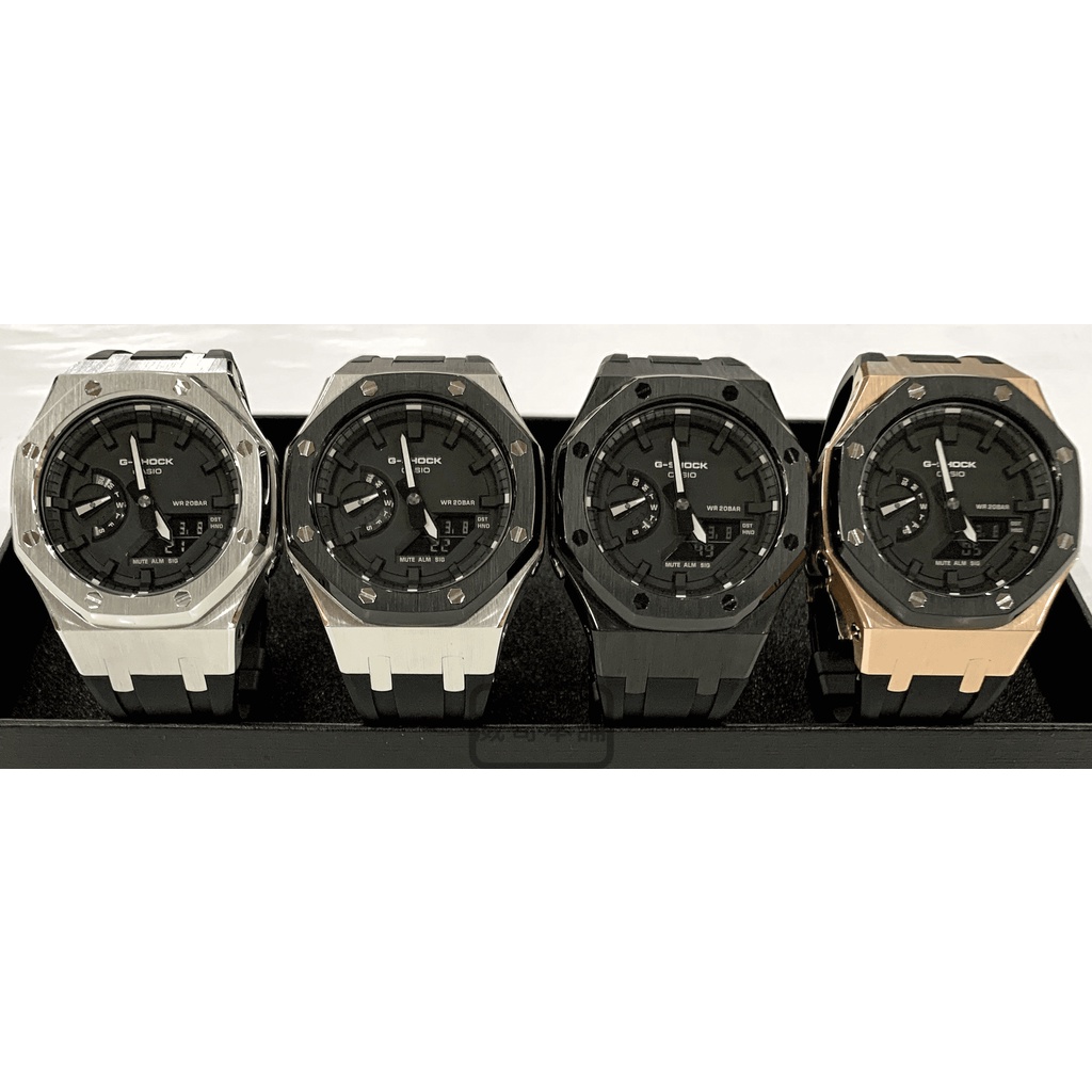 【威哥本舖】G-Shock 全新鋼殼膠帶改裝實品 GA-2100改裝 GA-2100SKE-7A 已改含錶（鋼殼膠帶款）